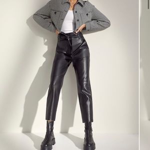ARITZIA **VEGAN** LEATHER TIE FRONT PANT